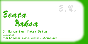 beata maksa business card